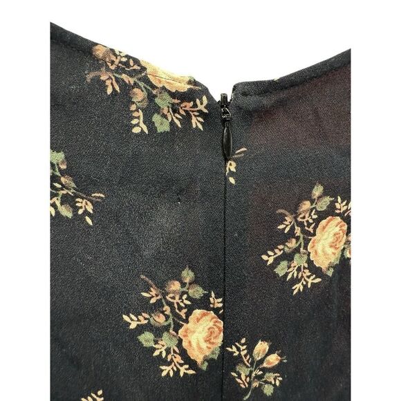 Reformation Rosetti Maxi Dress Black Floral Square Neck Short Sleeve Size 6 - Picture 9 of 13